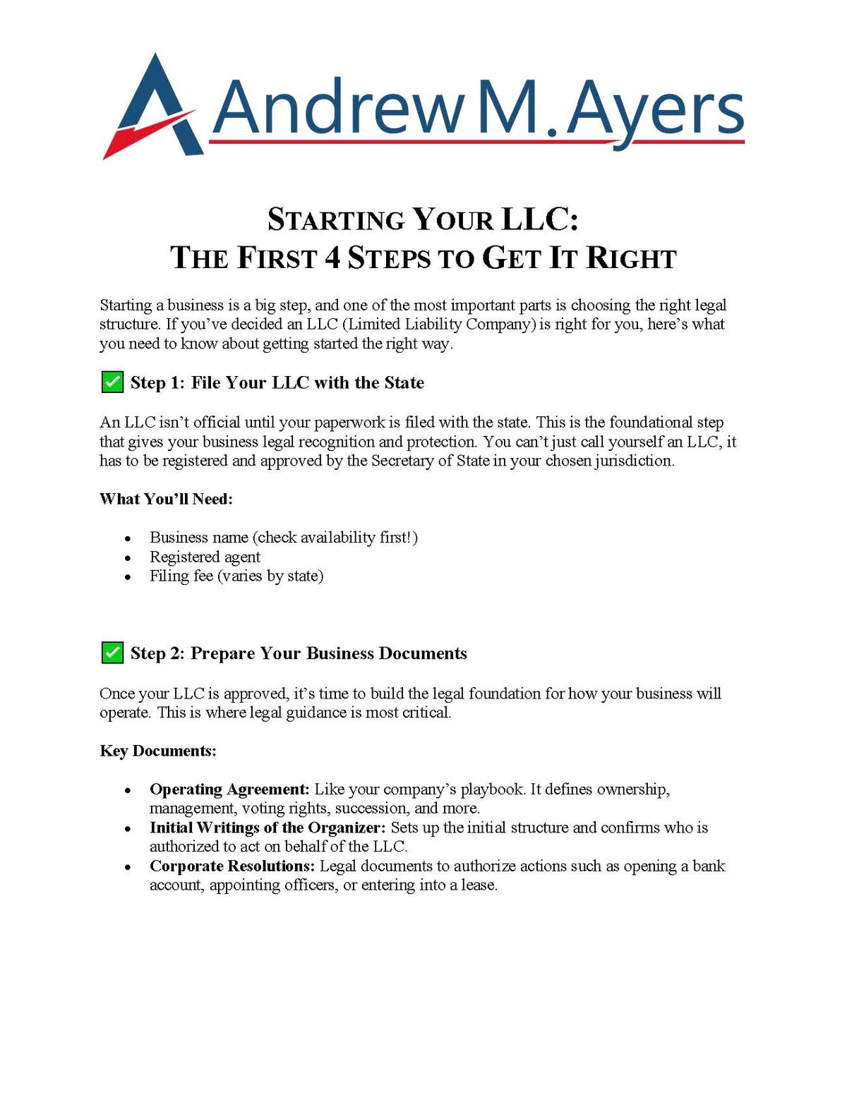 Starting Your LLC: The First 4 Steps to Get it Right